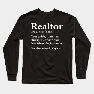 Funny Realtor Definition - Realtor Life Real Estate Agent Long Sleeve T-Shirt